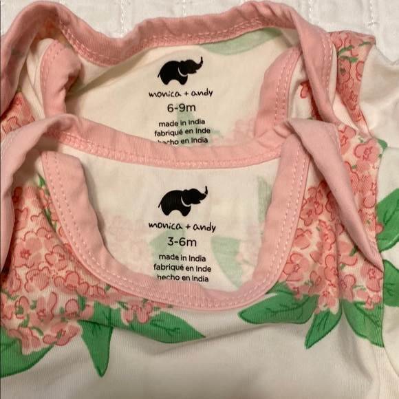Pink and Green Floral Bodysuits - Picture 2 of 3